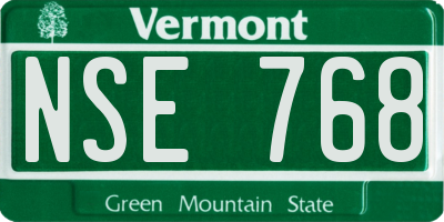 VT license plate NSE768