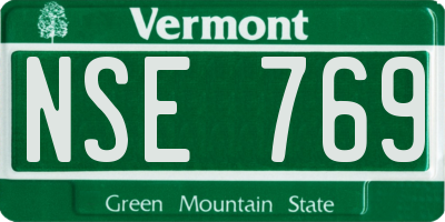 VT license plate NSE769