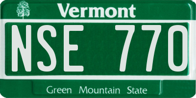 VT license plate NSE770