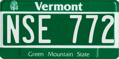 VT license plate NSE772