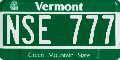 VT license plate NSE777