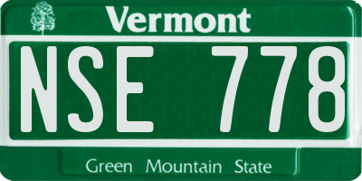 VT license plate NSE778