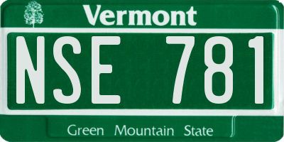 VT license plate NSE781