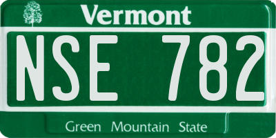 VT license plate NSE782