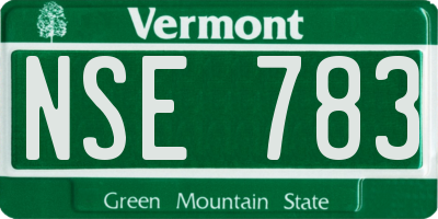 VT license plate NSE783