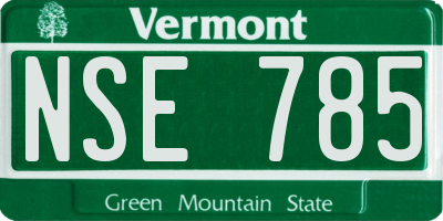 VT license plate NSE785