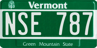 VT license plate NSE787