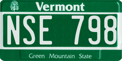 VT license plate NSE798