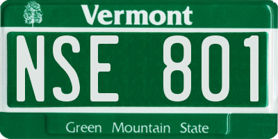 VT license plate NSE801