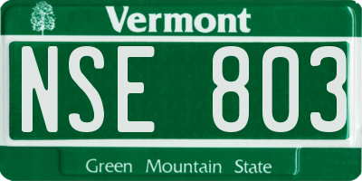 VT license plate NSE803