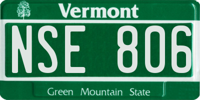 VT license plate NSE806