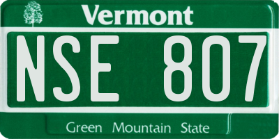 VT license plate NSE807