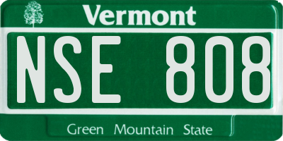 VT license plate NSE808