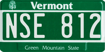 VT license plate NSE812