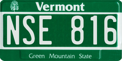 VT license plate NSE816
