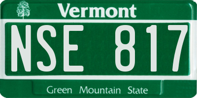 VT license plate NSE817