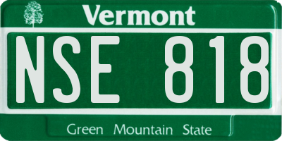 VT license plate NSE818