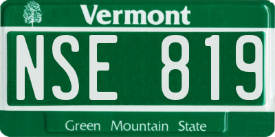 VT license plate NSE819