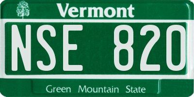 VT license plate NSE820