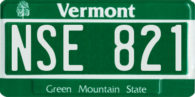 VT license plate NSE821