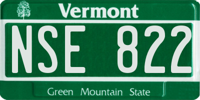 VT license plate NSE822