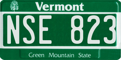 VT license plate NSE823