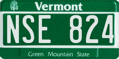 VT license plate NSE824