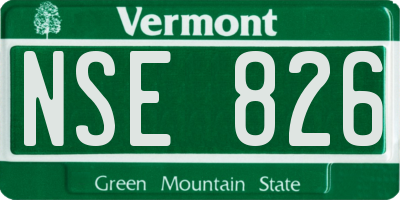VT license plate NSE826