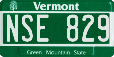 VT license plate NSE829