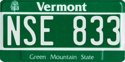 VT license plate NSE833