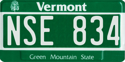 VT license plate NSE834