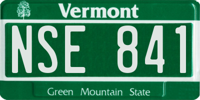 VT license plate NSE841