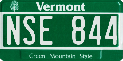 VT license plate NSE844