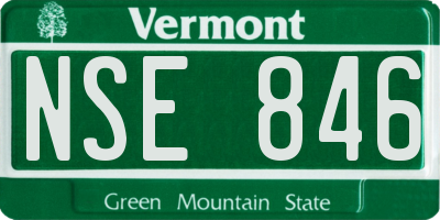 VT license plate NSE846