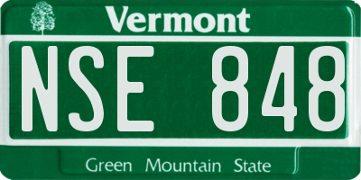 VT license plate NSE848
