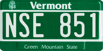 VT license plate NSE851