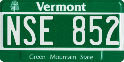 VT license plate NSE852