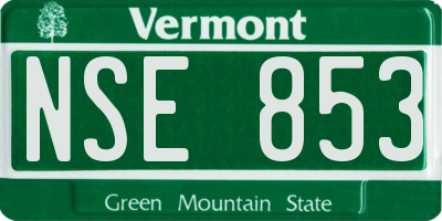VT license plate NSE853