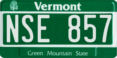 VT license plate NSE857