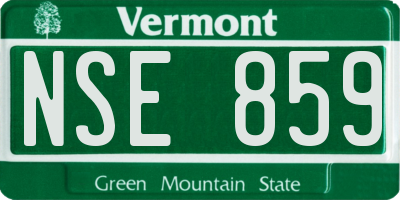 VT license plate NSE859