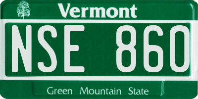 VT license plate NSE860