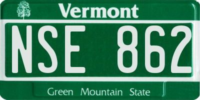 VT license plate NSE862