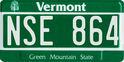 VT license plate NSE864