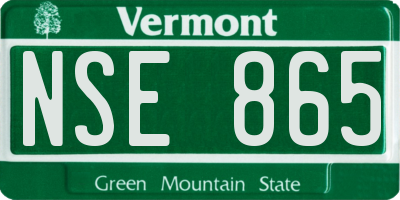 VT license plate NSE865