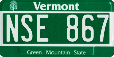 VT license plate NSE867