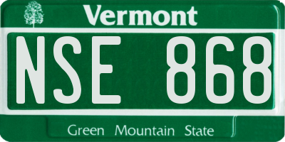 VT license plate NSE868