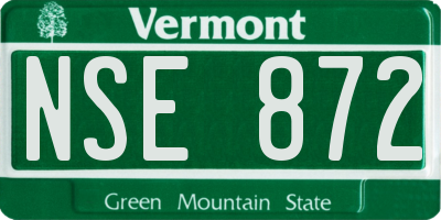 VT license plate NSE872