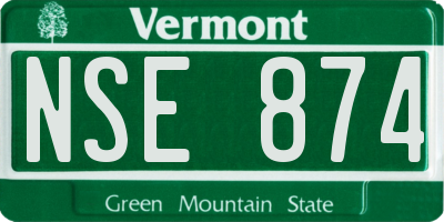 VT license plate NSE874