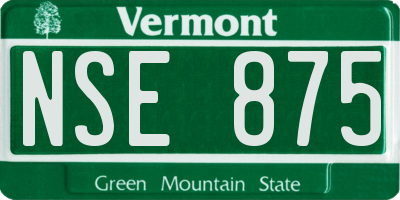VT license plate NSE875