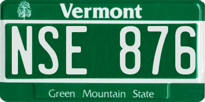 VT license plate NSE876